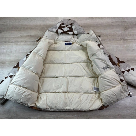 Polo Ralph Lauren Women M Aztec Coat Southwestern Puffer Navajo Tan $498 - Picture 7 of 8